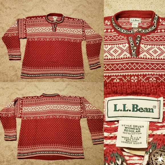 L.L. Bean Sweaters - VTG LL Bean Heavy Nordic Christmas Holiday Sweater